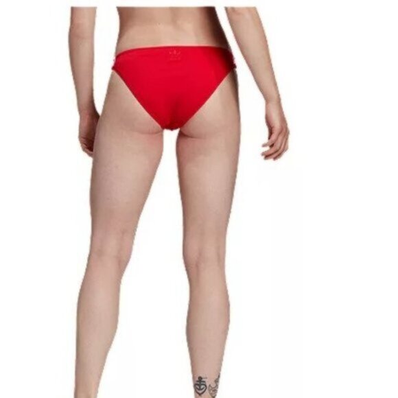 New Adidas Women's Original 3 Stripe Scarlet Red Bikini Bottom WMN'S Size US  XL - Picture 4 of 9